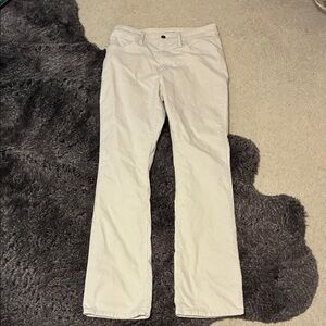 Light Beige Straight-Leg Pants